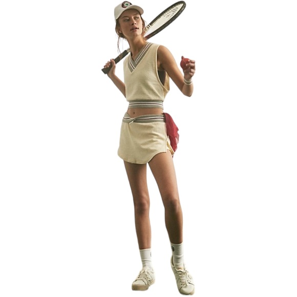 🎾 BNWT Free People Match Set Two Piece Outfit 🎾 Size Small MSRP $128 Ivo… - Picture 2 of 14